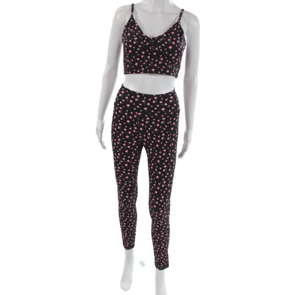 Love Shack Fancy Womens Black Floral Jeggings Size S